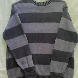 Brandy Melville Dark and Light Blue Striped Knit Sweater